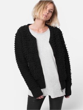 Anine Bing Wool Bomber – Black – Size XS